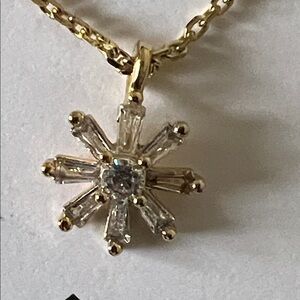 Kate Spade Gold Starburst Cubic Zirconia Pendant Necklace & Earrings